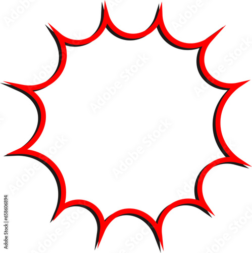 red explosion Speech balloon frame with copy space