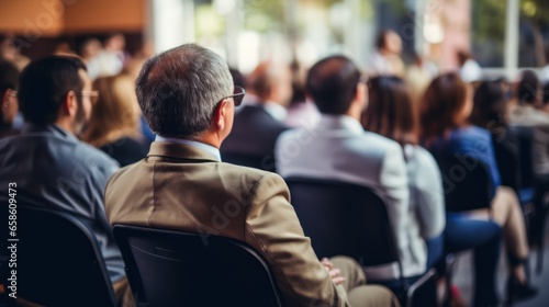 back view of people in conference room 