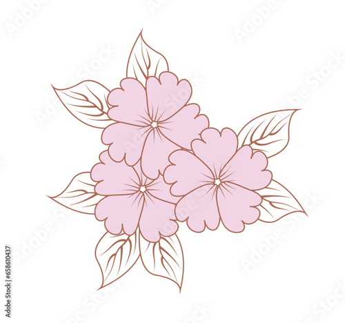 vector Decorative floral or Tropical flowers, leaves and twigs