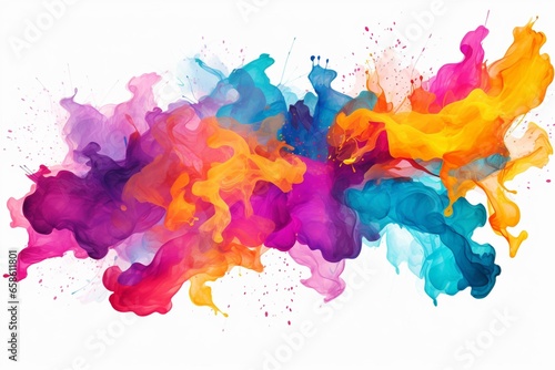 Colorful brushstrokes of watercolor. Splashes, streaks. Generative AI