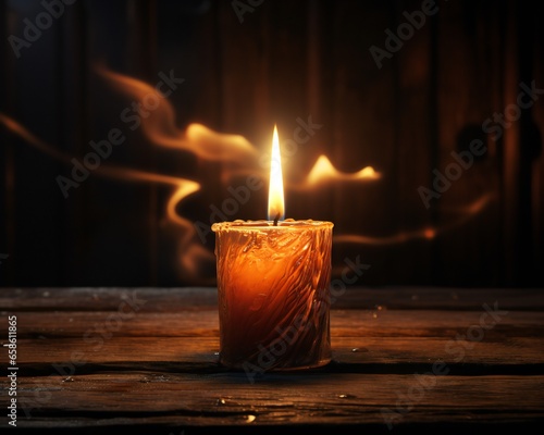 burning candle in the dark