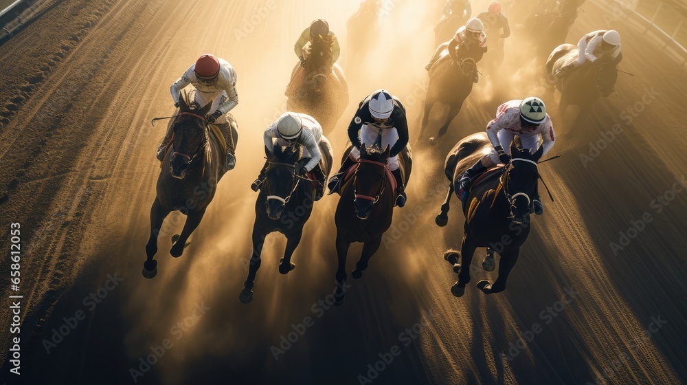 Fototapeta premium Horse racing, AI generated Image