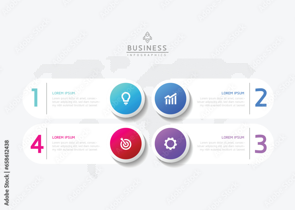 Vector infographic business presentation template with circular interconnection with 4 options. Vector infographic business presentation template with circular interconnection with 4 options.