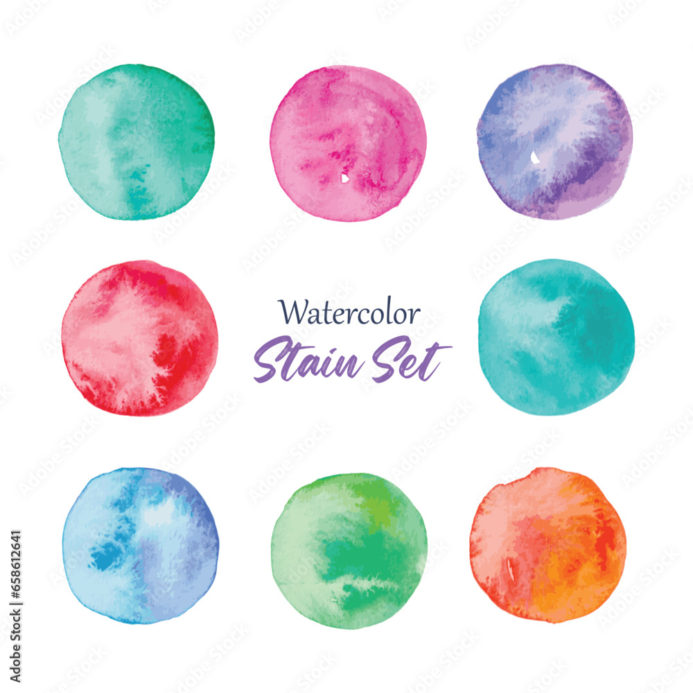 watercolor set of round stain watercolor set of round stain