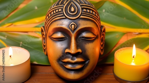 Waxing Wisdom: Candles with an enlightened face, symbolizing illumination from knowledge