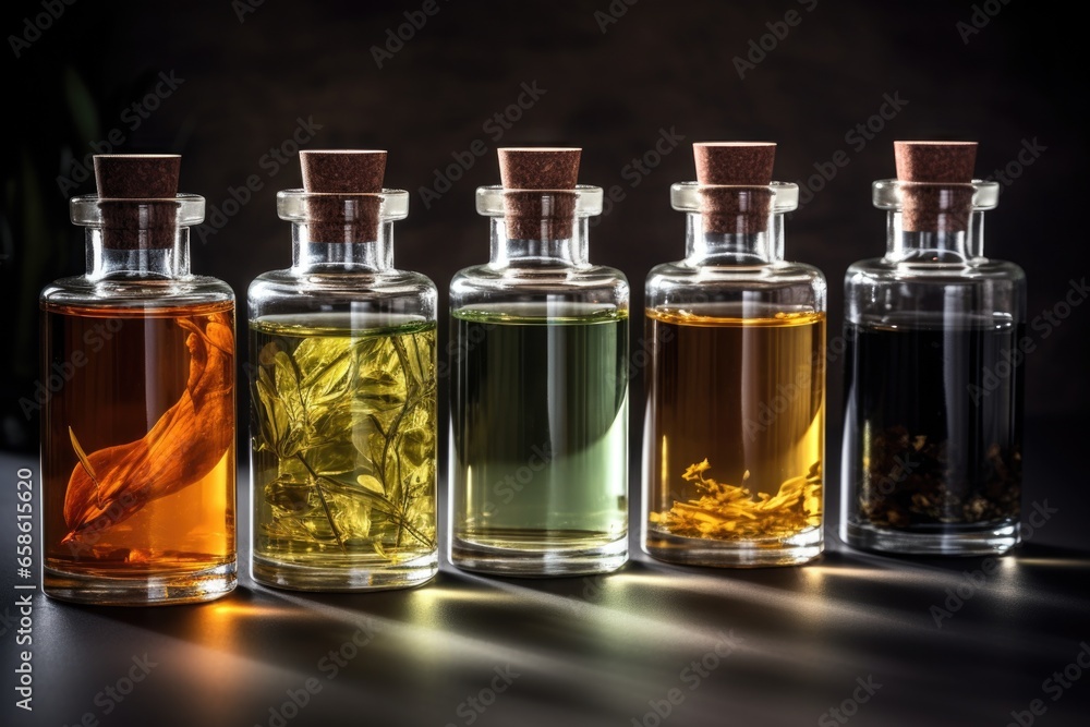 A row of bottles filled with different colored liquids. Perfect for showcasing a variety of colors and textures. A row of bottles filled with different colored liquids. Perfect for showcasing a variety of colors and textures.