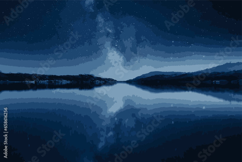 reflection in the lake concept art midnight