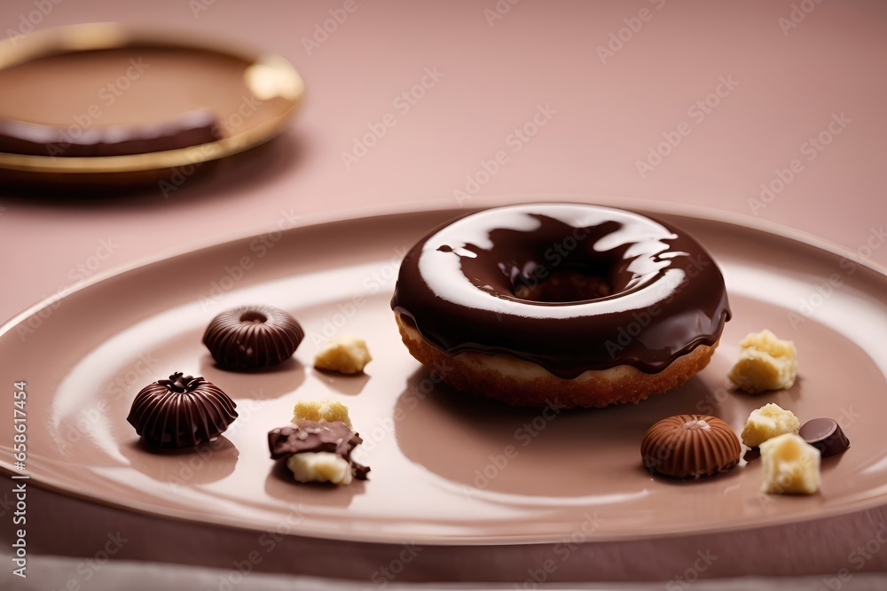 Minimalist chocolate doughnuts