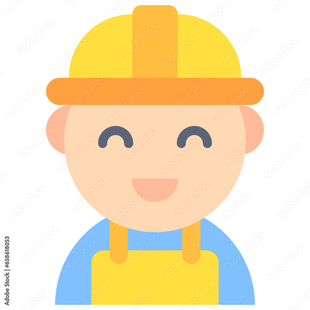 Vector Icon Worker, Job Man, User, Engineer, Avatar, Industry