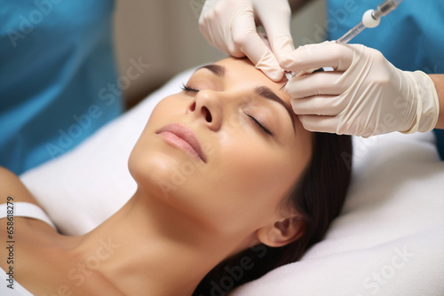 Woman doctor cosmetology injection clinic beauty