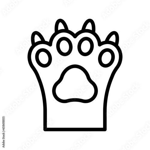 Cat paws icon set style collection in line, solid, flat, flat line style on white background