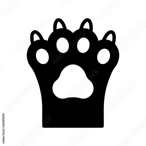 Cat paws icon set style collection in line, solid, flat, flat line style on white background