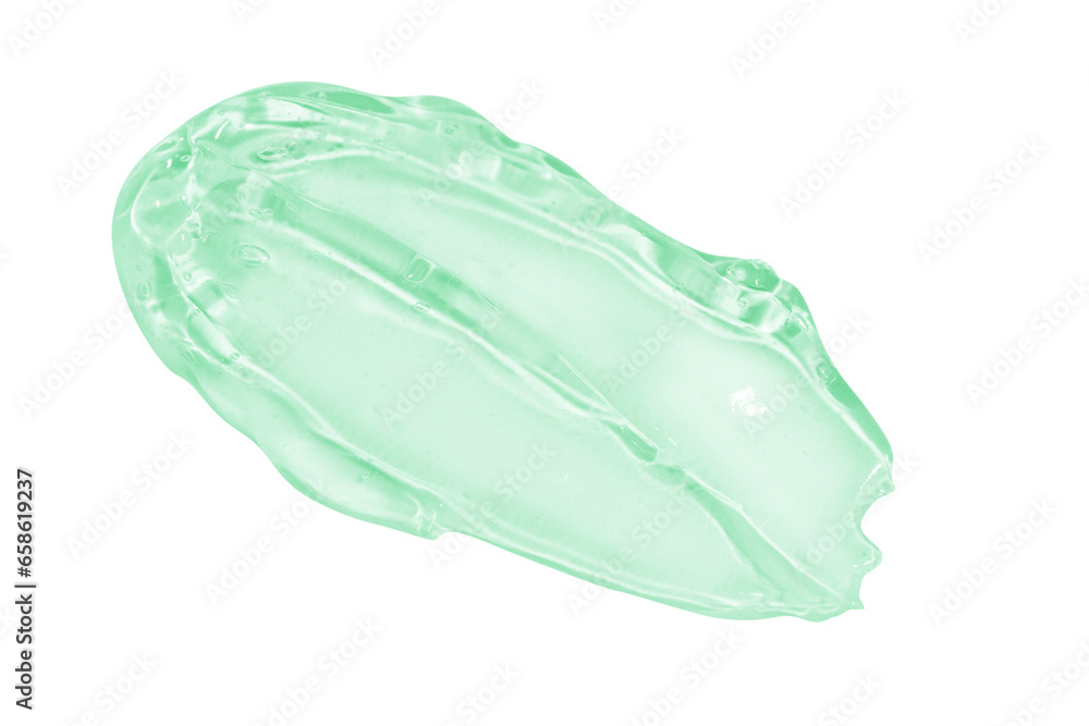 smear of transparent green cosmetic gel. On an empty background. smear of transparent green cosmetic gel. On an empty background.