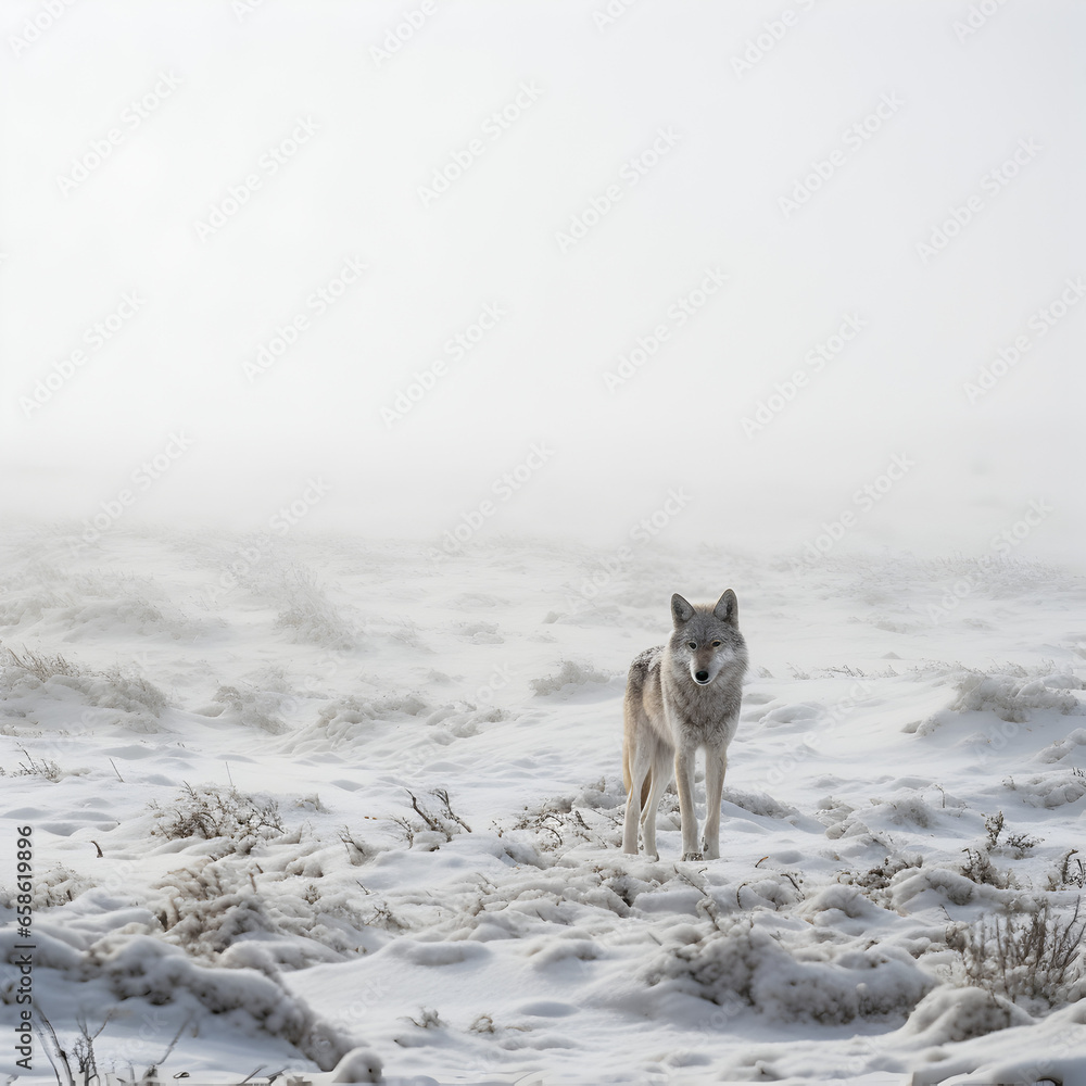 Obraz premium gray wolf in snow