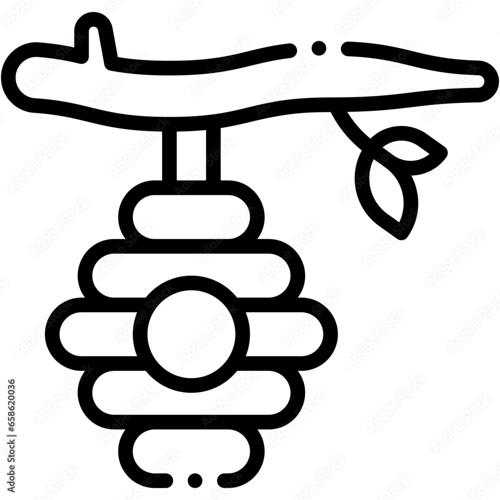 Vector Icon Beehive, Honey, Bee, Nature, Tree Branch, Animals Vector Icon Beehive, Honey, Bee, Nature, Tree Branch, Animals