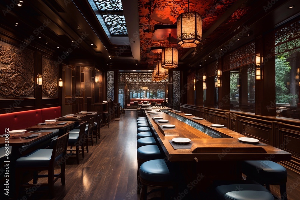 Savoring Elegance Restaurant Bar of Allure Perfected by Generative AI