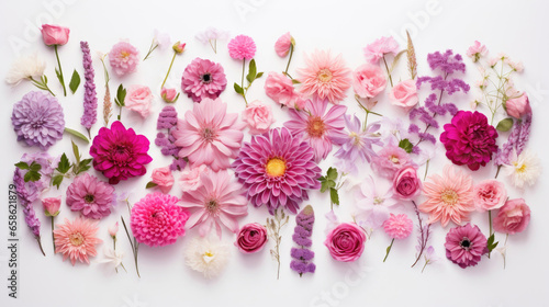 Composition of beautiful flowers on a white background © Veniamin Kraskov