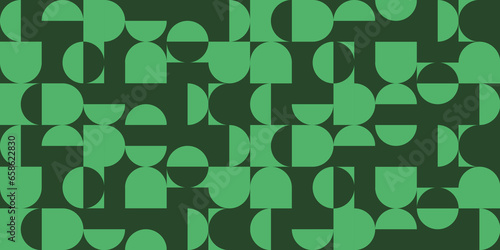 Green bauhaus - geometric background, banner, card Colorful abstract shapes backgrounds.