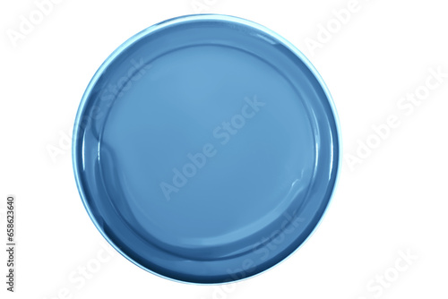 Blue cosmetic jar. On an empty background.