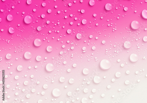 ピンクのソフトな背景 透明感のあるクリアな水滴