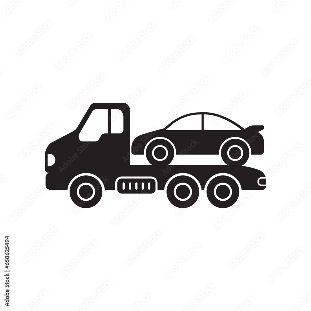 Tow car icon logo vector illustration design template