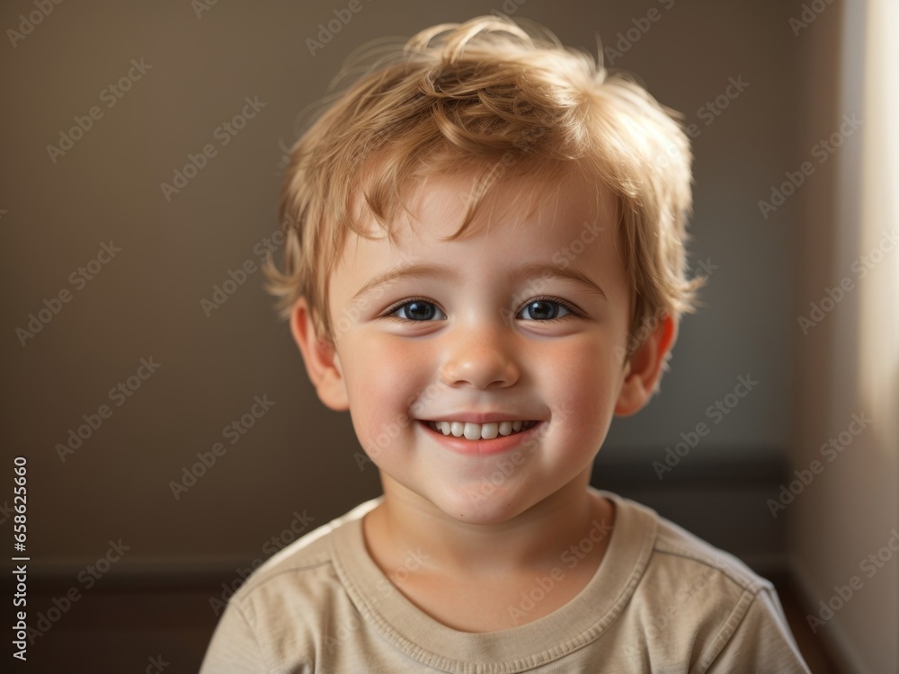 Joyful Portrait: Smiling Toddler Boy Joyful Portrait: Smiling Toddler Boy