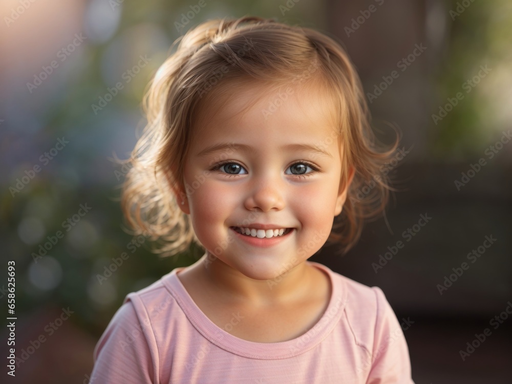 Joyful Portrait: Smiling Toddler Girl Joyful Portrait: Smiling Toddler Girl