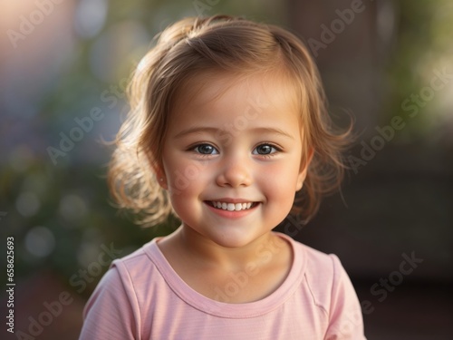 Joyful Portrait: Smiling Toddler Girl