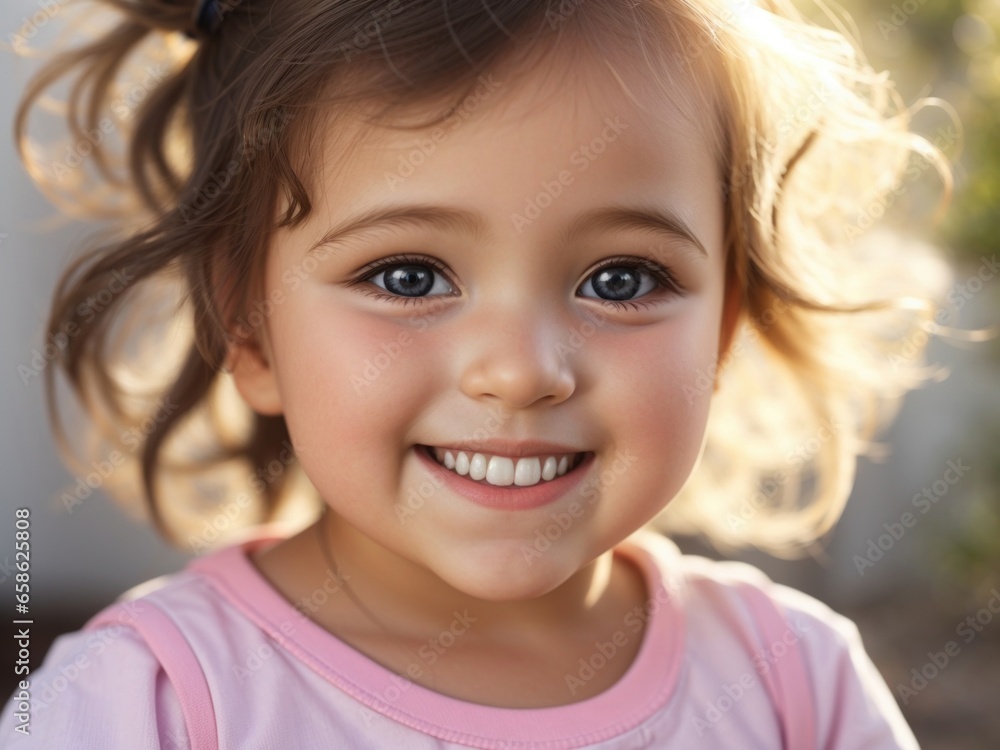 Joyful Portrait: Smiling Toddler Girl Joyful Portrait: Smiling Toddler Girl