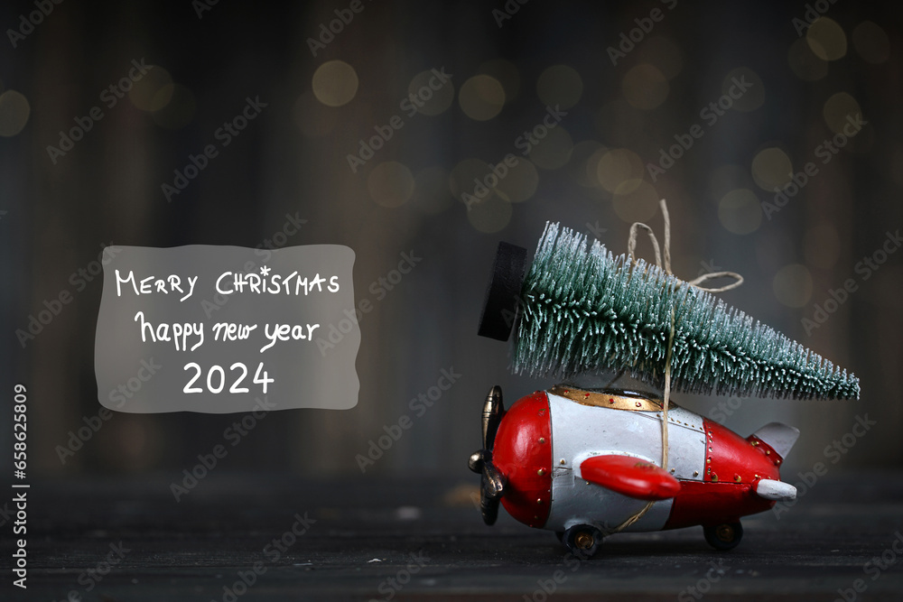 Foto den Weihnachtsbaum abholen