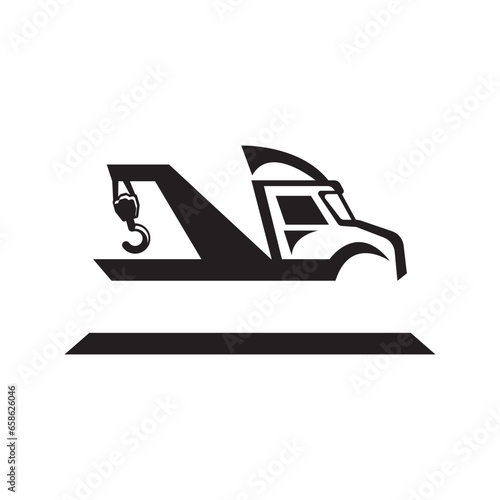 Tow car icon logo vector illustration design template
