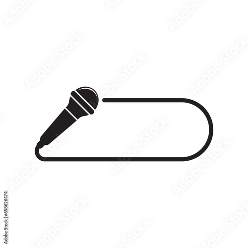 Karaoke icon logo vector illustration design template