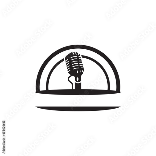 Karaoke icon logo vector illustration design template