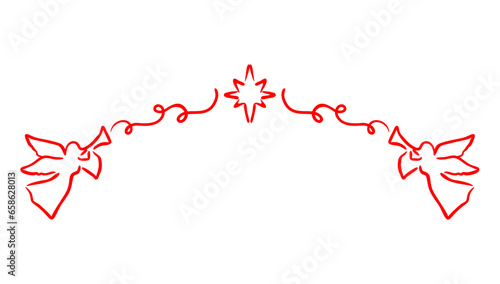 line art angel gabriel for christmas eve vector