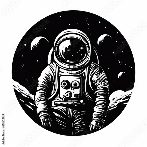 Wallpaper Mural Astronaut logo, black and white, AI generated Image Torontodigital.ca
