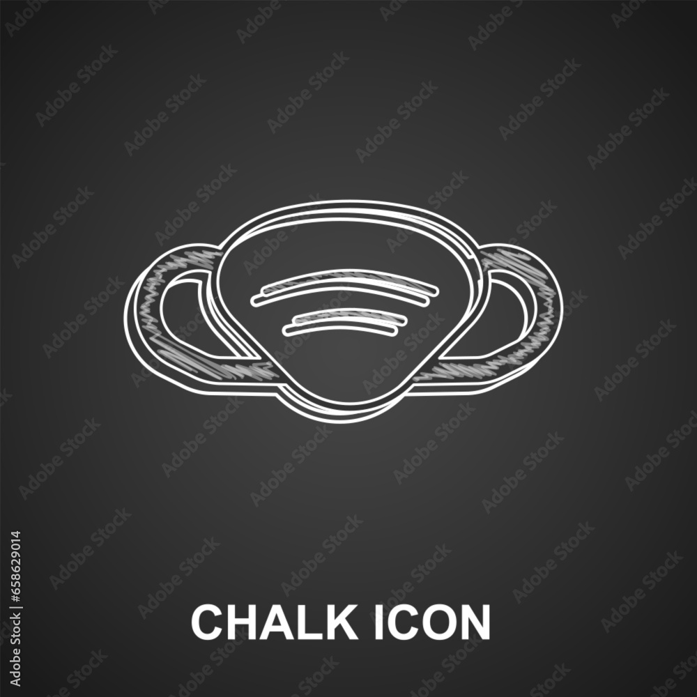 Obraz premium Chalk Medical protective mask icon isolated on black background. Vector
