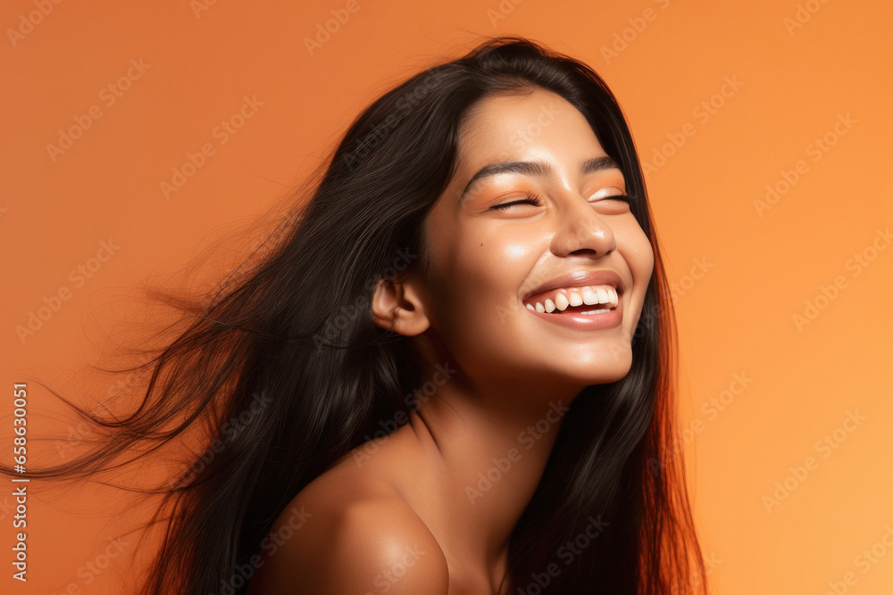 beautiful indian woman with long hair style. beautiful indian woman with long hair style.