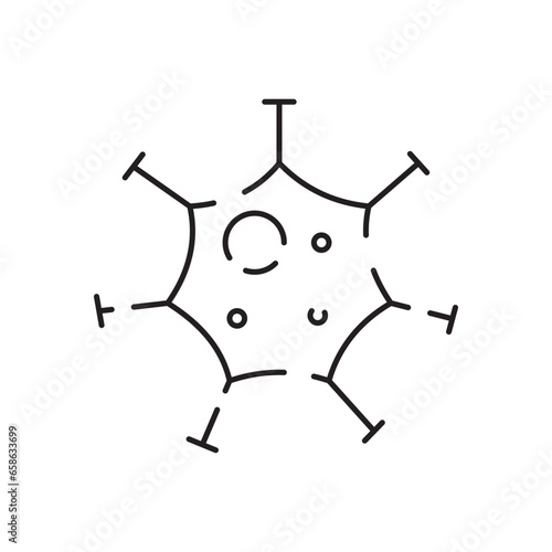 Microbe and bacterium line icon