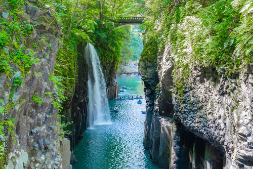 Cuadro en lienzo 日本の人気の観光地 九州宮崎県の高千穂峡 Takachiho Gorge