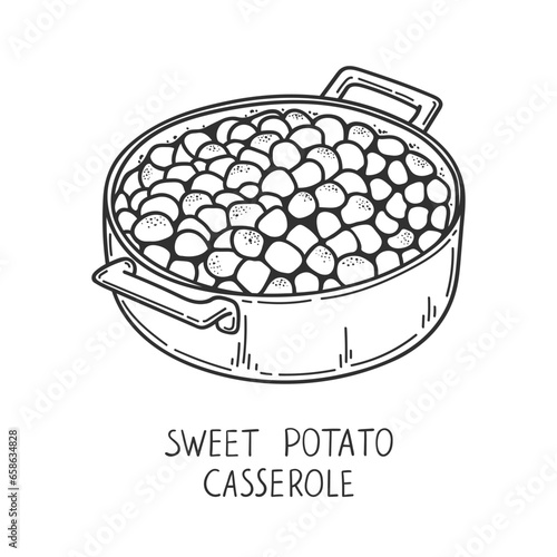 Sweet potato casserole, traditional Thanksgiving food