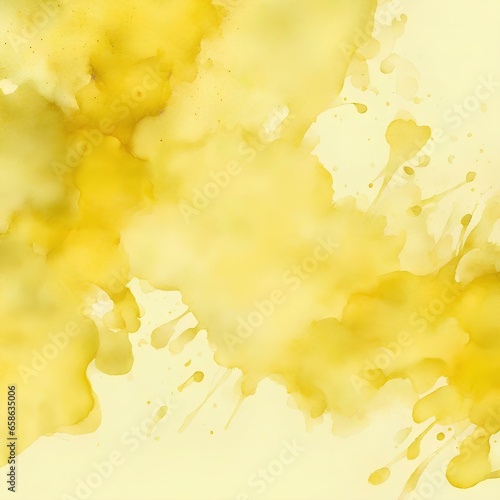 Yellow abstract background. Watercolor. Smudge, blur, splash. Hand drawn. Colorful artistic background with copy space for design. © M