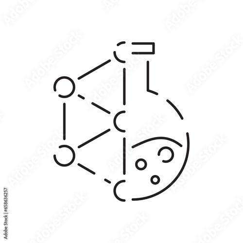 Genetic engineering vector line icon. Genetics lab research, biochemistry experiment. Pictogram concept. Outline symbol. Simple vector material design of web graphics