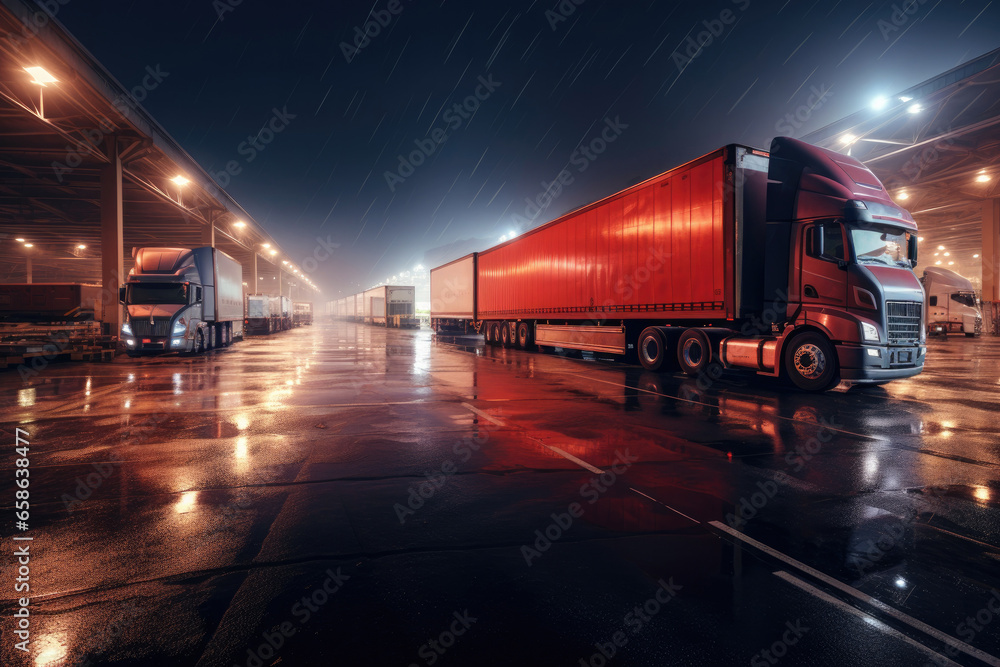 An impressive convoy of white cargo trucks, symbols of efficient logistics and transportation, travel along the highway under a summer sunset sky, showcasing the backbone of modern commerce An impressive convoy of white cargo trucks, symbols of efficient logistics and transportation, travel along the highway under a summer sunset sky, showcasing the backbone of modern commerce