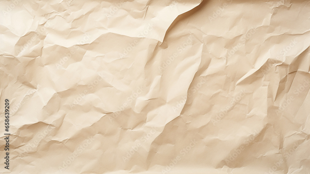 Fototapeta premium Brown crumpled paper texture for background
