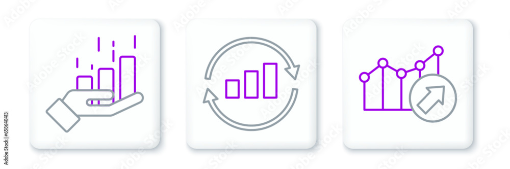 Set line Financial growth, and Graph chart infographic icon. Vector Set line Financial growth, and Graph chart infographic icon. Vector