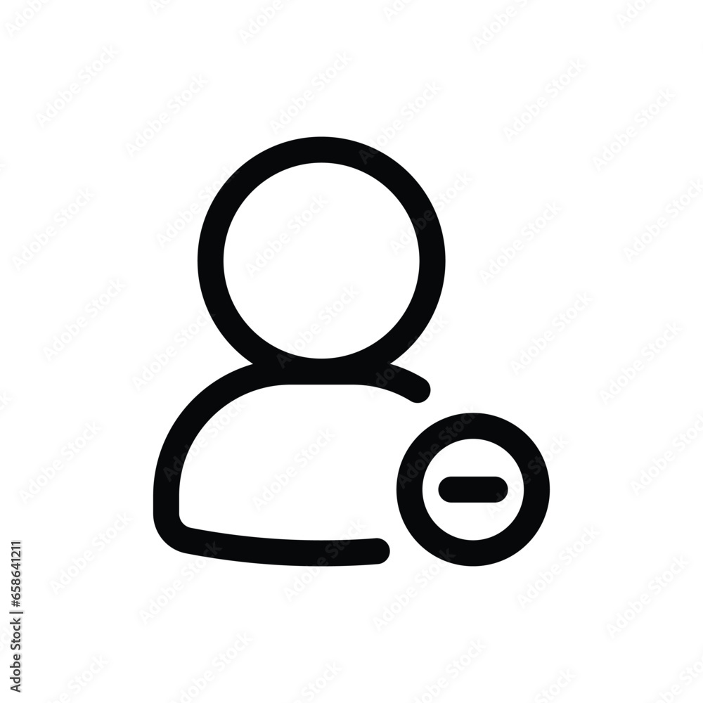 Remove User icon in trendy outline style isolated on white background. Remove User silhouette symbol for your website design, logo, app, UI. Vector illustration, EPS10. Remove User icon in trendy outline style isolated on white background. Remove User silhouette symbol for your website design, logo, app, UI. Vector illustration, EPS10.