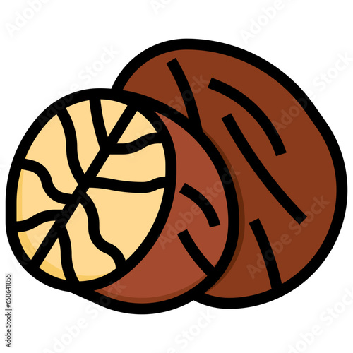 nutmeg filled outline icon,linear,outline,graphic,illustration