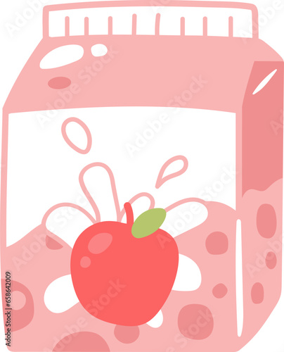 Apple milk illustration