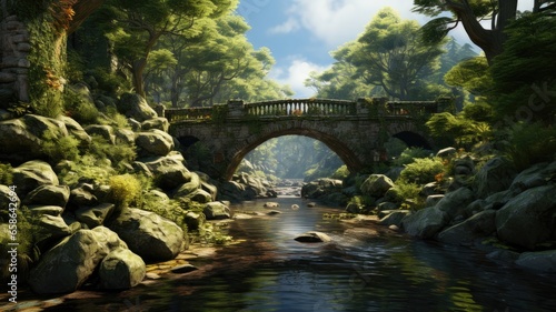 Natural Bridge, A wooden bridge crossing a stream in the forest