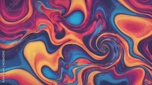 Surreal Liquid Dreams: Colorful Psychedelic Background with Abstract Swirls and Waves